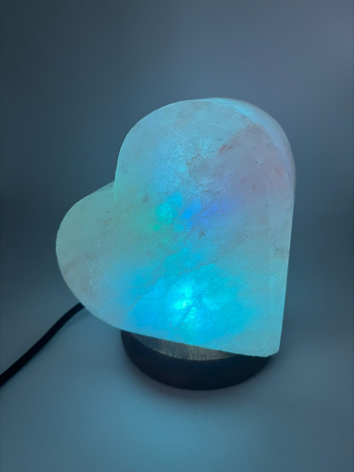 Lampe à sel de l'Himalaya USB - Cœur