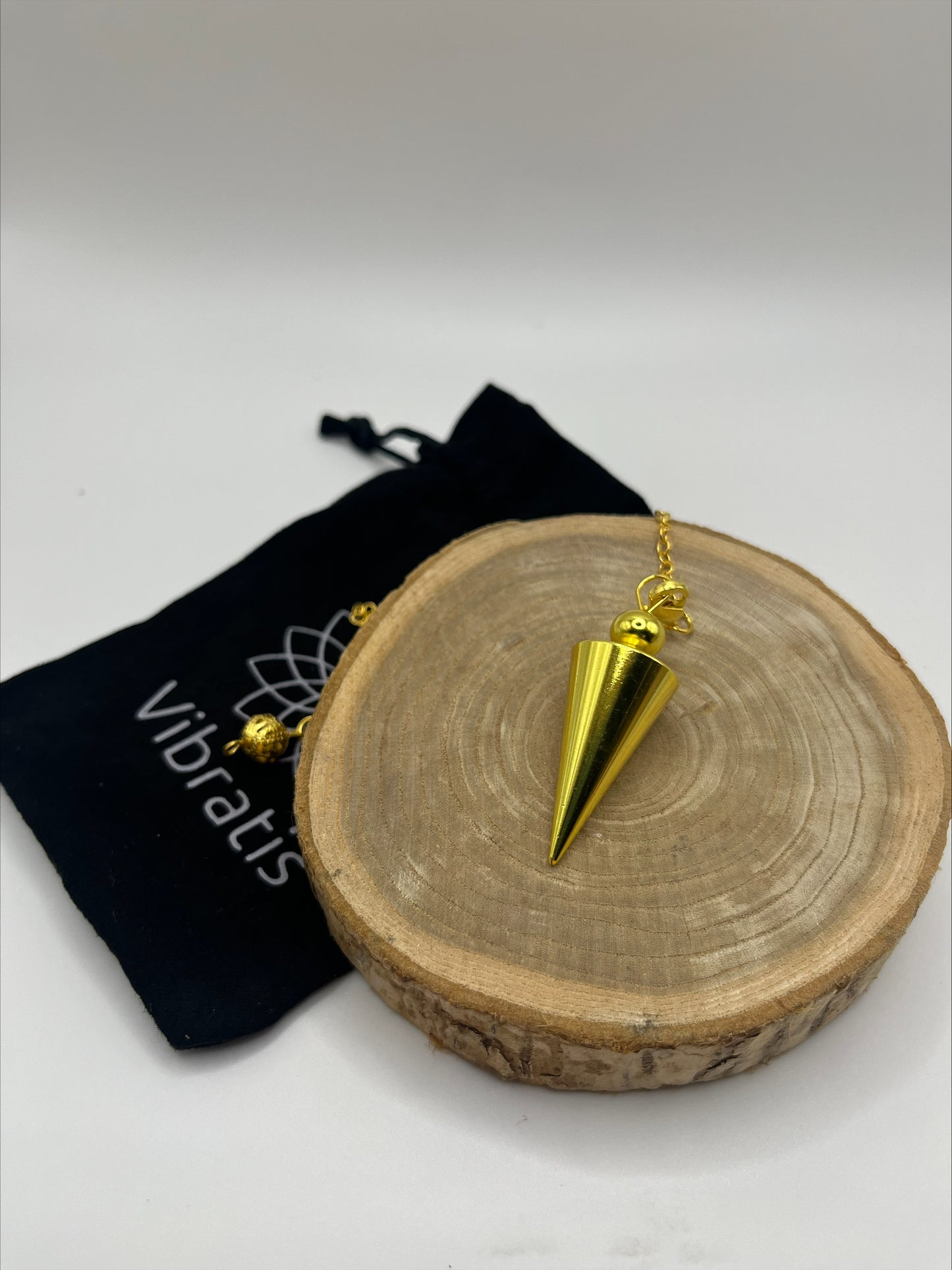 Pendule divinatoire de radiesthésie Cône doré - VIBRATIS