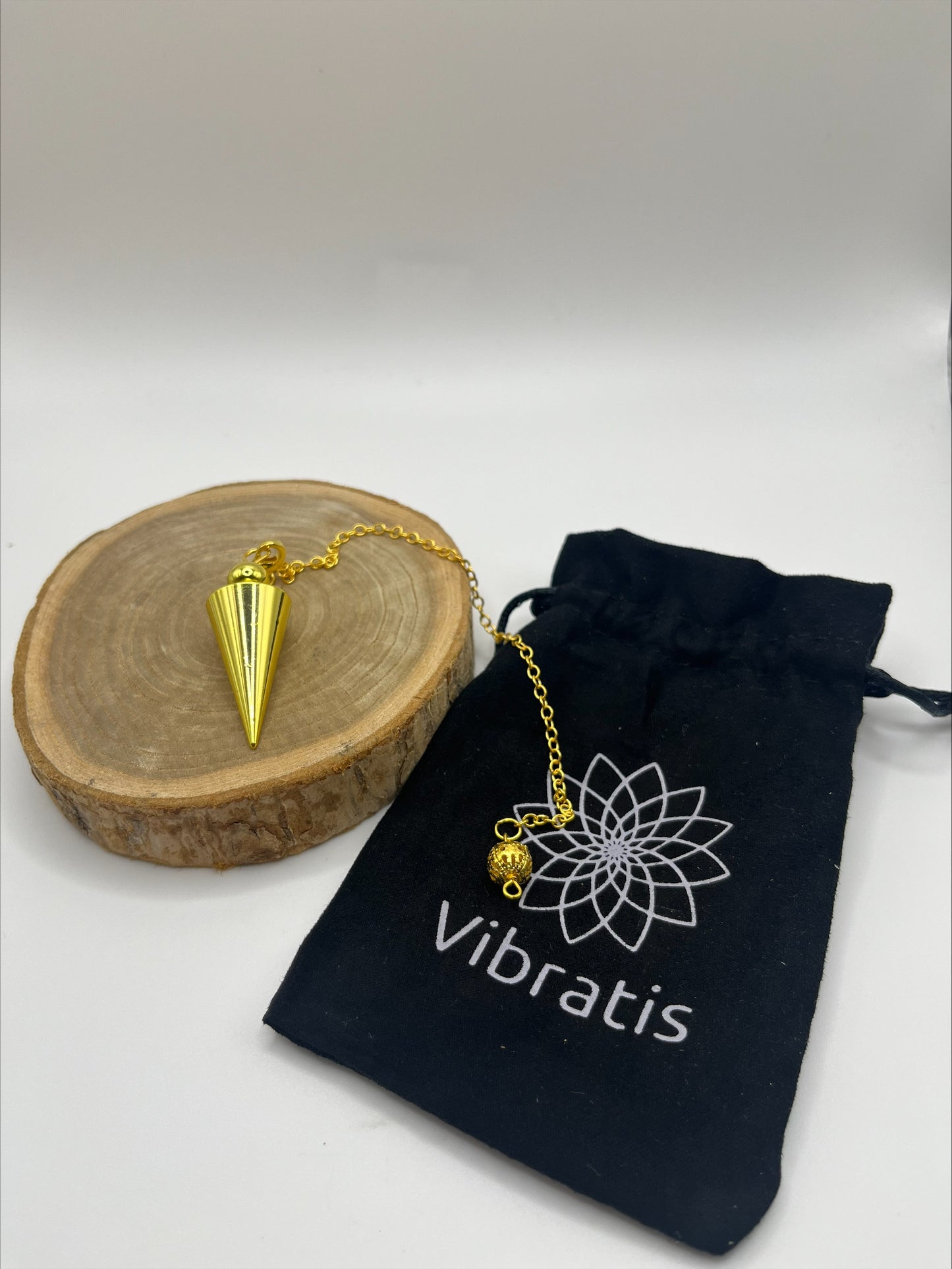Pendule divinatoire de radiesthésie Cône doré - VIBRATIS
