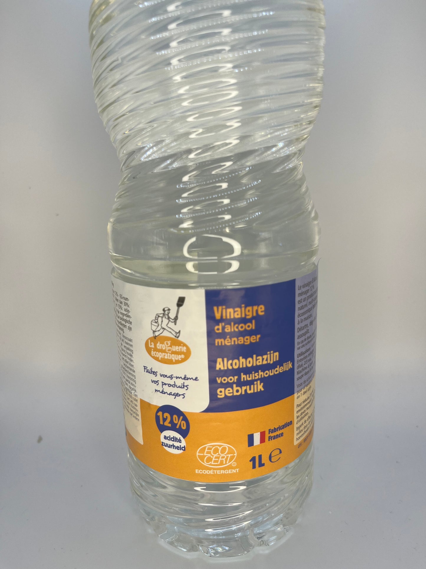 Vinaigre blanc alcool bio 12° ménager multi-usage écologique 1L - LA DROGUERIE ECOLOGIQUE