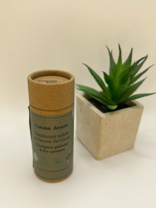 Déodorant solide beurre de cacao, Eucalyptus globulus et Pin sylvestre - COMME AVANT