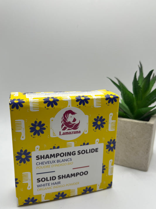 Shampoing solide Cheveux blanc, poudre d'indigo - LAMAZUNA