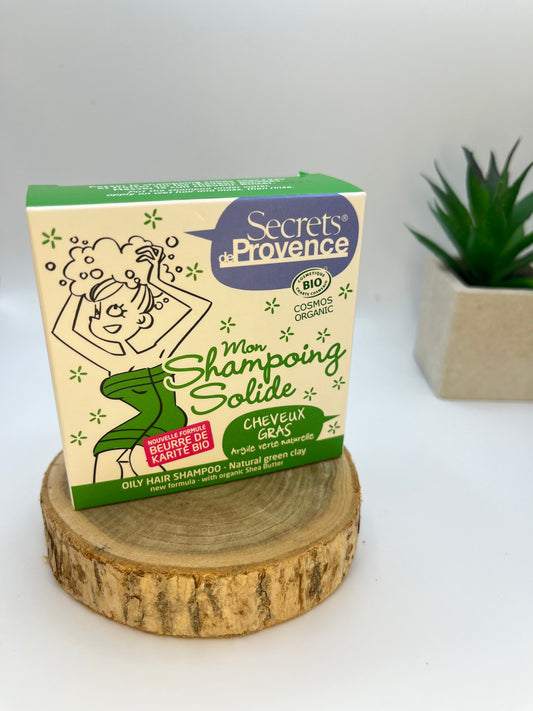 Shampoing solide cheveux gras, Argile verte naturelle - SECRETS DE PROVENCE