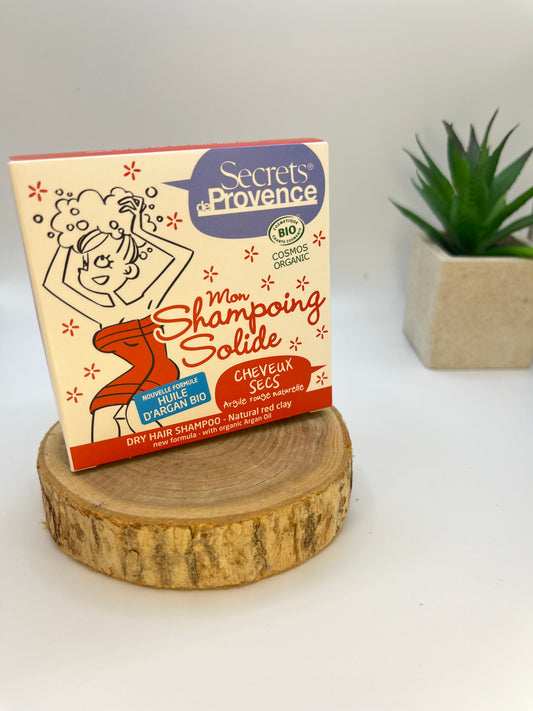 Shampoing solide cheveux secs, Argile rouge naturelle - SECRETS DE PROVENCE